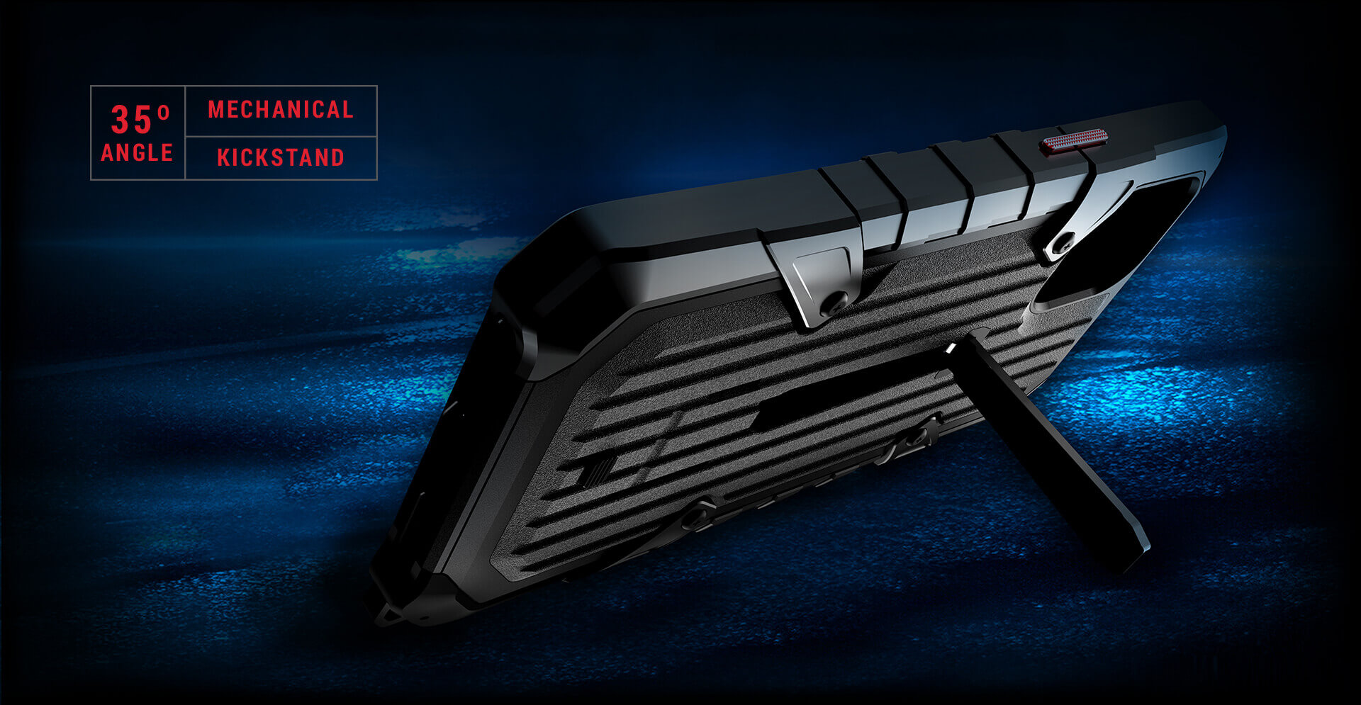 35 degree angle, mechanical kickstand Black OPS Elite Banner 2