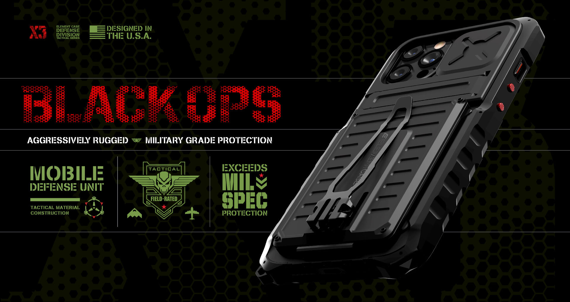 Black Ops – Aggressively Rugged, Military Grade Protection